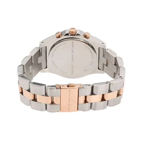Marc Jacobs Blade Chronograph Silver Dial Two Tone Steel Strap Watch for Women - MBM3178
