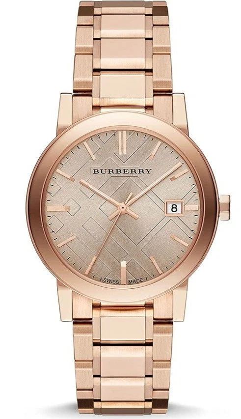 Burberry The City Rose Gold Dial Rose Gold Steel Strap Watch for Women - BU9034