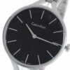 Calvin Klein Graphic Black Dial Silver Steel Strap Watch for Women - K7E23141