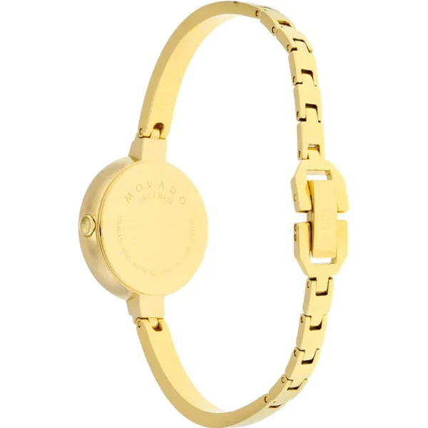 movado-bela-0606999-13896822 Movado Bela Black Dial Gold Steel Strap Watch For Women - 0606999