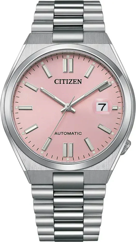 nj0158-89x Citizen x Pantone Automatic Dreamy Pink Dial Silver Steel Strap Watch For Men - NJ0158-89X