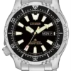 Citizen Promaster 200M Diver Fugu Asian Limited Edition Black Dial Silver Steel Strap Watch For Men - NY0090-86E