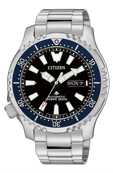Citizen Promaster Fugu Limited Edition Diver's 200m Automatic Black Dial Silver Steel Strap Watch For Men - NY0098-84E