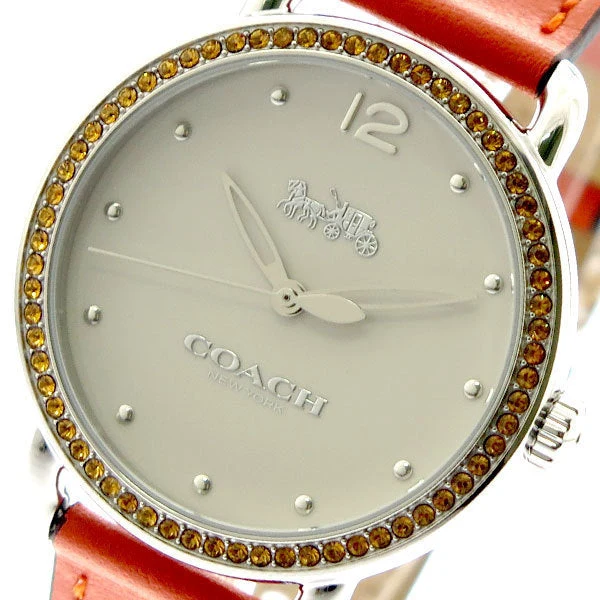 org_1_1af4aefc-3473-4ee7-b94b-25ef346dcc2e Coach Delancey White Dial Orange Leather Strap Watch for Women - 14502880