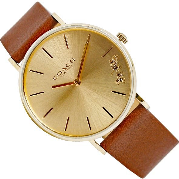 org_9c8b1eb3-d1b2-43ee-9cda-d02c19143345 Coach Perry Gold Dial Brown Leather Strap Watch for Women - 14503331