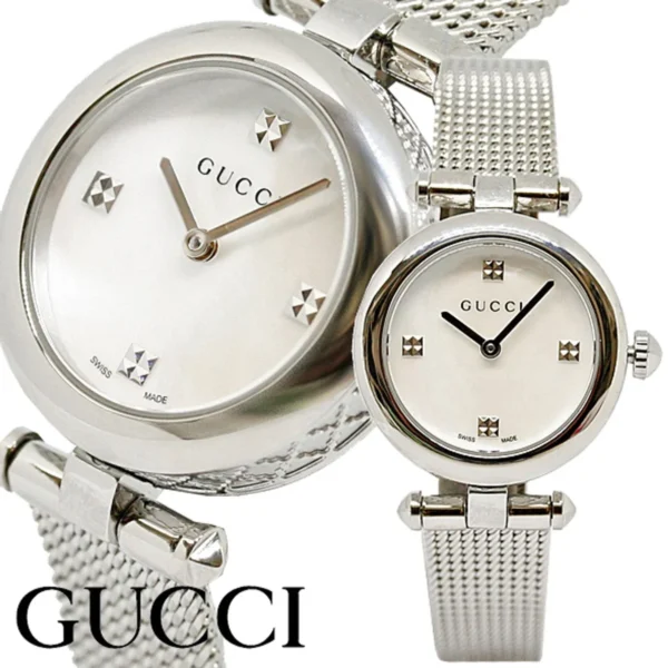 org_9d7fcbb7-3e77-4116-8c21-94ab1d91c2a6 Gucci Diamantissima Quartz Diamonds Mother of Pearl Dial Silver Mesh Bracelet Watch for Women - YA141504