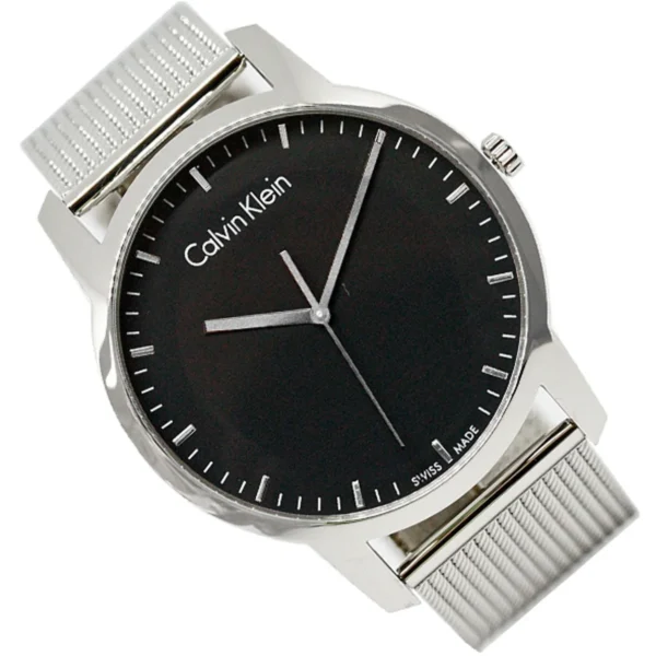 org_c2a1124b-4bf0-4424-91a7-48cfbaf9dd85 Calvin Klein City Chronograph Black Dial Silver Mesh Bracelet Watch for Men - K2G2G121