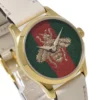 org_e6a0e245-c382-489d-9e86-8a8bda6a43f1 Gucci G Timeless Quartz Red & Green Dial Beige Leather Strap Watch For Women - YA1265009