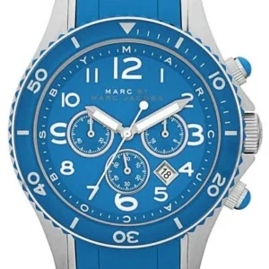 Marc Jacobs Rock Chronograph Blue Dial Blue Silicone Strap Watch for Women - MBM2575