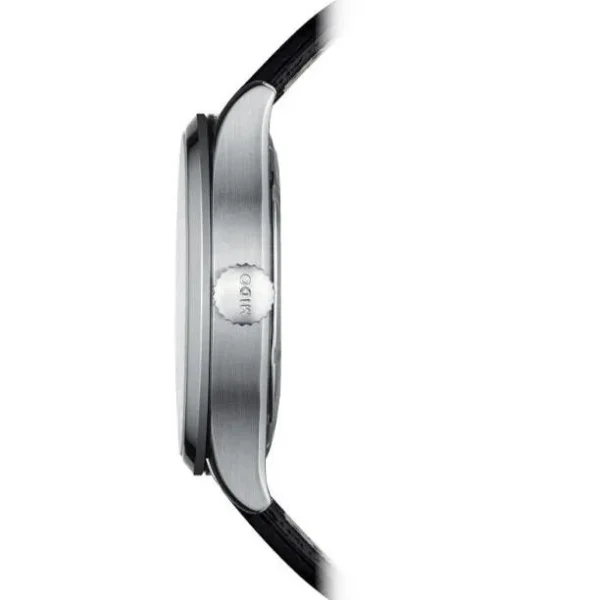 p-M005.430.16.031.80-3 Mido Multifort Automatic Silver Dial Black Leather Strap Watch For Men - M005.430.16.031.80