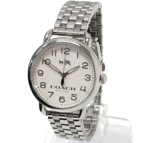 r800_abbbe0e0-b187-4a4d-b690-36751903db77 Coach Delancey Classic White Dial Silver Steel Strap Watch for Women - 14502260