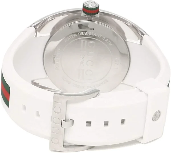 Gucci Sync XXL White Dial White Rubber Strap Watch For Men - YA137102