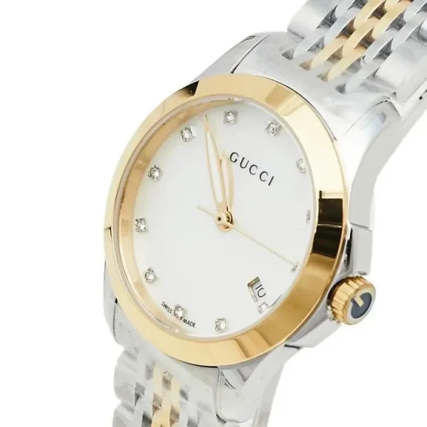 s-l1200_afef8380-1d08-4857-a332-7f02a20e8439 Gucci G Timeless Diamonds Mother of Pearl Dial Two Tone Mesh Bracelet Watch for Women - YA126513