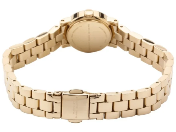 Marc Jacobs Amy Dinky White Dial Gold Steel Strap Watch for Women - MBM3226