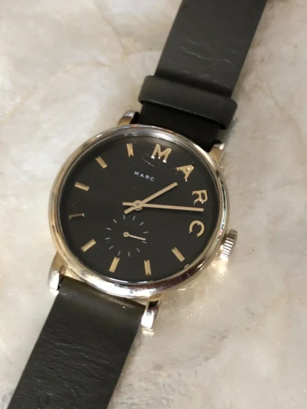 Marc Jacobs Baker Olive Green Dial Olive Green Leather Strap Watch for Women - MBM1328