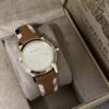 Burberry The City Gold Dial Brown Leather Strap Watch for Women - BU9133