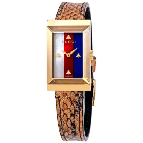 s-l1600-548739_a25b2818-392b-413f-bbaf-ad39b13ba095 Gucci G-Frame Mother of Pearl Dial Brown Leather Snakeskin Strap Watch For Women - YA147402