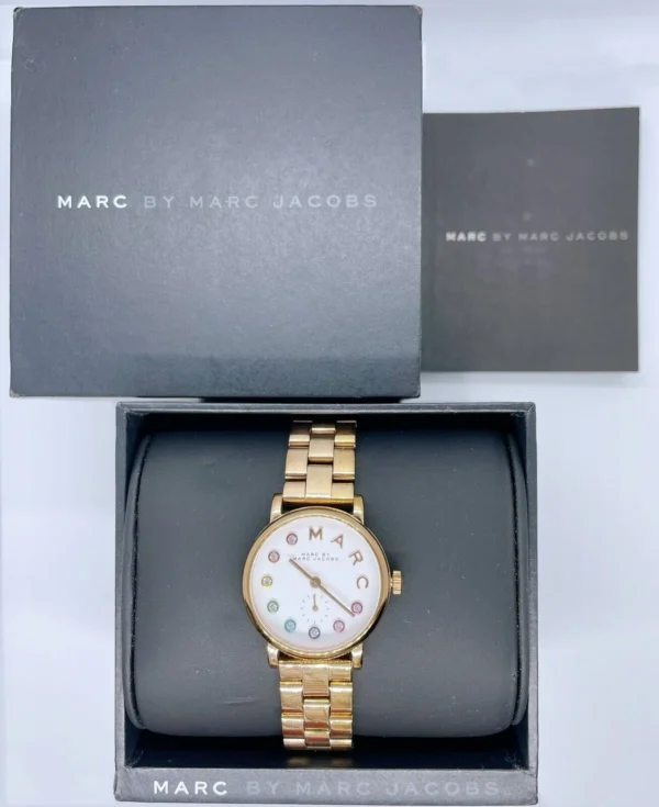 s-l1600-570099_daa64552-528e-4a99-ba21-464dc8553e09 Marc Jacobs Baker White Dial Gold Steel Strap Watch for Women - MBM3440