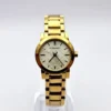 Burberry Heritage White Dial Gold Steel Strap Watch for Women - BU9203