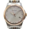 Gucci G Timeless Diamonds Mother of Pearl Dial Two Tone Mesh Bracelet Watch For Women - YA126514