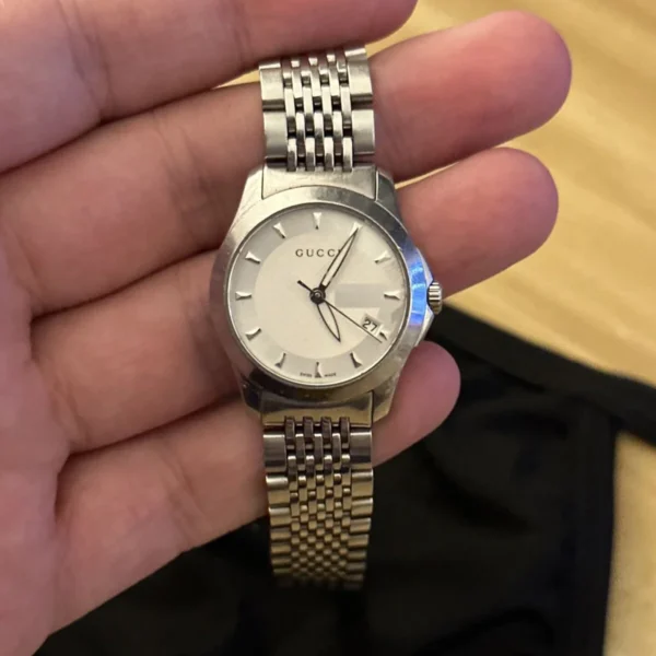 Gucci G Timeless Silver Dial Silver Steel Strap Watch For Women - YA126501