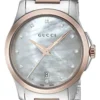 s-l1600_461e6cc2-3b0c-4f3b-9108-c1349f7d1e82 Gucci G Timeless Diamonds Mother of Pearl Dial Two Tone Steel Strap Watch For Women - YA126544