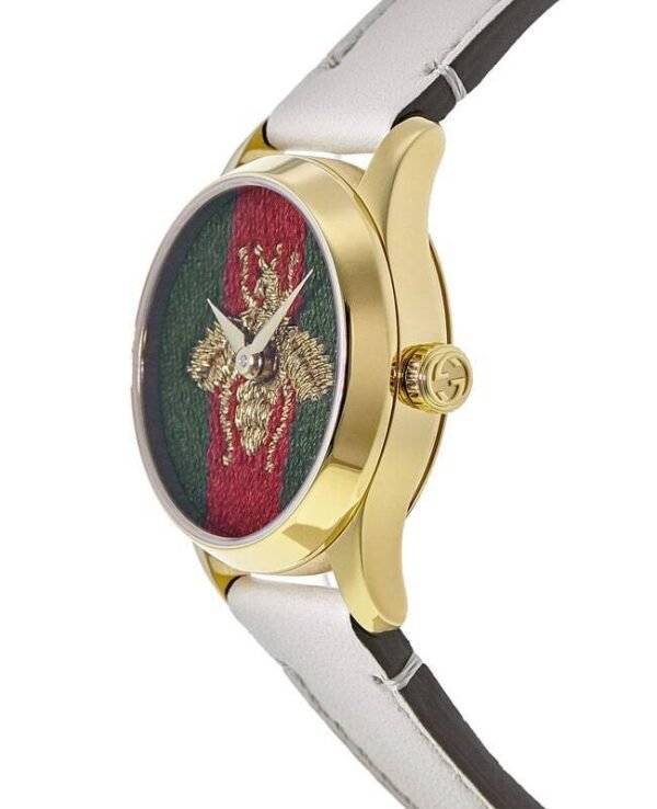 s-l1600_a0bf0b47-4d6b-46e4-8fe1-a551a804899a Gucci G Timeless Quartz Red & Green Dial Beige Leather Strap Watch For Women - YA1265009