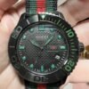 Gucci G Timeless Sport Black Dial Two Tone NATO Strap Watch For Men - YA126229