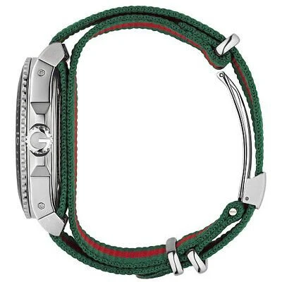 s-l400_a32af4ce-9229-4085-a839-1691097eee74-858131 Gucci Dive Black Dial Two Tone NATO Strap Watch For Men - YA136206