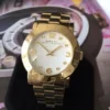 Marc Jacobs Amy White Dial Gold Steel Strap Watch for Women - MBM3056