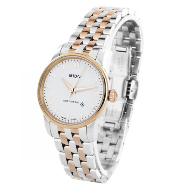 se Mido Baroncelli III Automatic White Dial Two Tone Steel Strap Watch For Women - M7600.9.N6.1