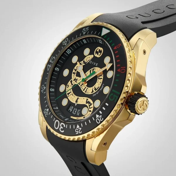 sn-615503_fd7cf718-5118-4a31-90f3-6c4ffea94a1b Gucci Dive Quartz Black Dial Black Rubber Strap Watch For Men - YA136219