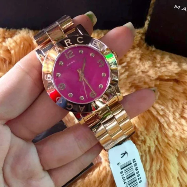 t4wlbi-168435 Marc Jacobs Amy Pink Dial Rose Gold Steel Strap Dial Watch for Women - MBM8625