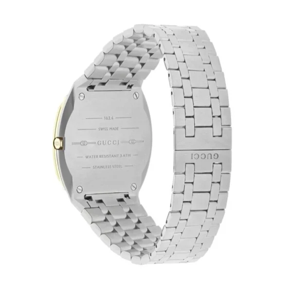 tb-mitchell-gucci-gucci-25h-champagne-dial-two-tone-unisex-quartz-watch-38mm-ya163405-1678203012YA163405-002 Gucci 25H Quartz Gold Dial Silver Steel Strap Watch for Men - YA163405