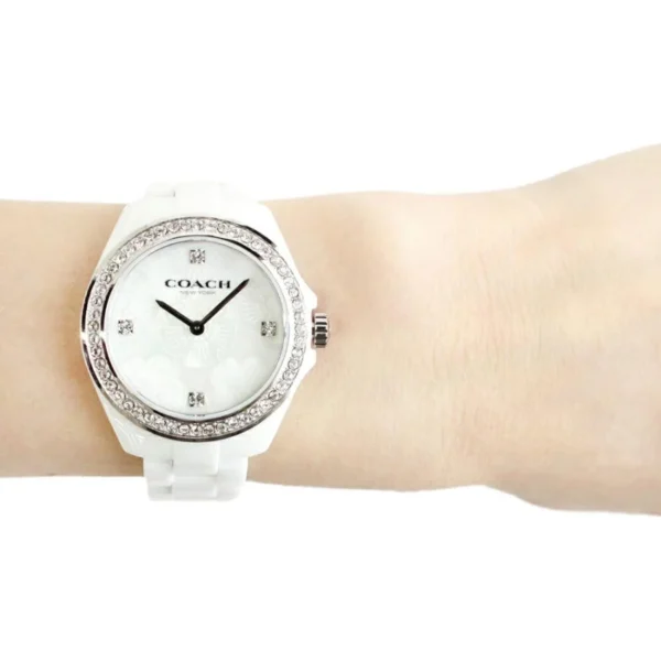 tokei-tokia_14503661_5_d_20230302180833 Coach Preston Mother of Pearl Dial White Steel Strap Watch for Women - 14503661