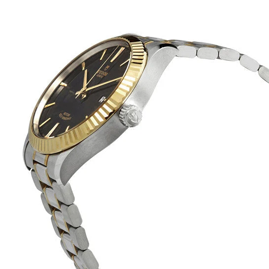 tudor-style-automatic-black-dial-mens-watch-m127130005_2 Tudor Style Automatic Black Dial Two Tone Steel Strap Watch for Men - M12713-0005