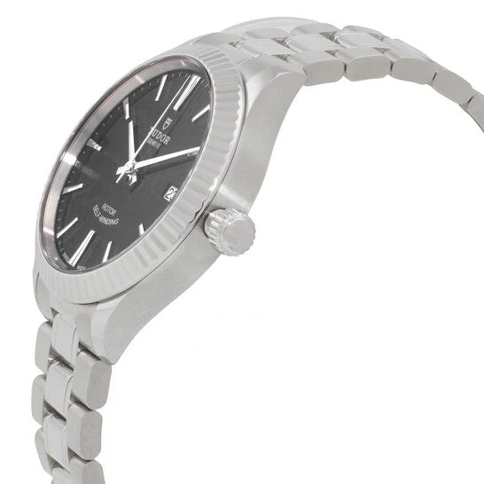 tudor-style-automatic-black-dial-unisex-watch-m125100003_2_20copy Tudor Style Automatic Black Dial Silver Steel Strap Watch for Men - M12710-0003