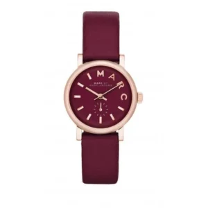vyr-5042mbm1271-720986 Marc Jacobs Baker Maroon Dial Maroon Leather Strap Watch for Women - MBM1271