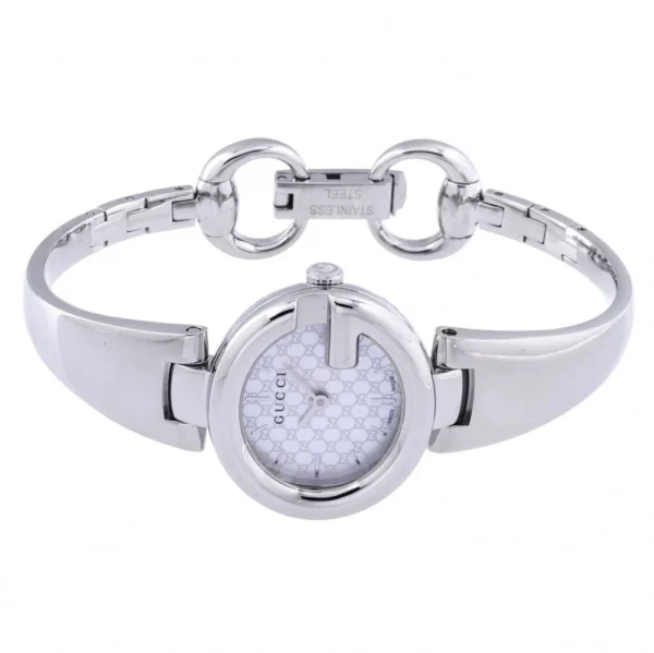 w212400-2 Gucci Guccissima Quartz Silver Dial Silver Steel Strap Watch For Women - YA134511