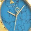 Gucci G Timeless Turquoise Blue Dial Black Leather Strap Watch For Men - YA126462