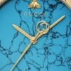 Gucci G Timeless Turquoise Blue Dial Black Leather Strap Watch For Men - YA126462