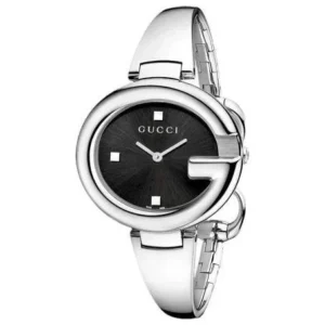 watch-guccissima-large-ya134301 Gucci Guccissima Black Dial Silver Steel Strap Watch For Women - YA134301