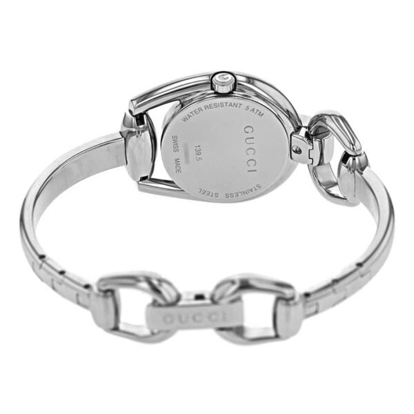 wr9j003811 Gucci Horsebit Collection Diamonds Mother of Pearl White Dial Silver Steel Strap Watch For Women - YA139504