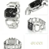 Gucci G Gucci Diamonds Black Dial Silver Steel Strap Watch For Women - YA125406