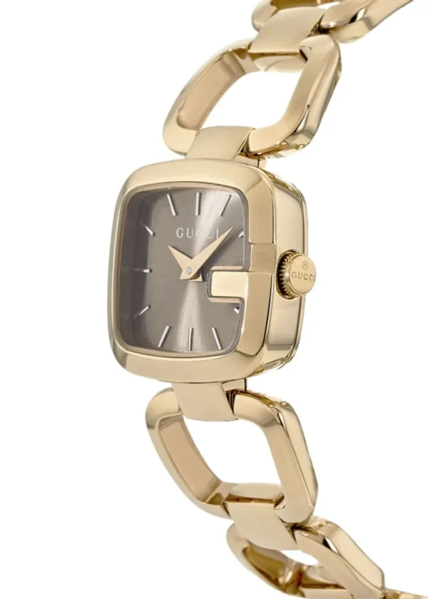ya125511_0 Gucci G Gucci Sunbrushed Brown Dial Rose Gold Steel Strap Watch For Women - YA125511