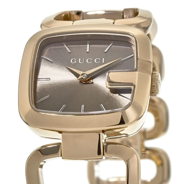 ya125511_1 Gucci G Gucci Sunbrushed Brown Dial Rose Gold Steel Strap Watch For Women - YA125511
