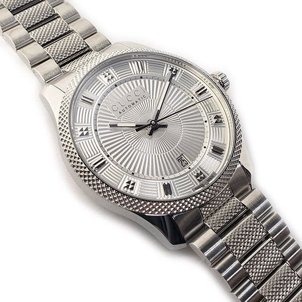 ya126339-2-888610 Gucci G Timeless Eryx Silver Dial Silver Steel Strap Watch For Men - YA126339/40