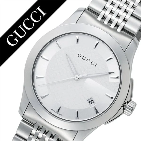 ya126401 Gucci G Timeless Silver Dial Silver Steel Strap Watch For Men - YA126401