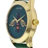 Gucci G Timeless Bee Green Dial Green Leather Strap Watch For Women - YA1264065