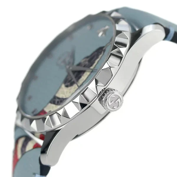 Gucci G Timeless Quartz Blue Dial Blue Leather Strap Watch For Men - YA1264080